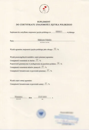 сертифікат на рівні B1 для Польщі