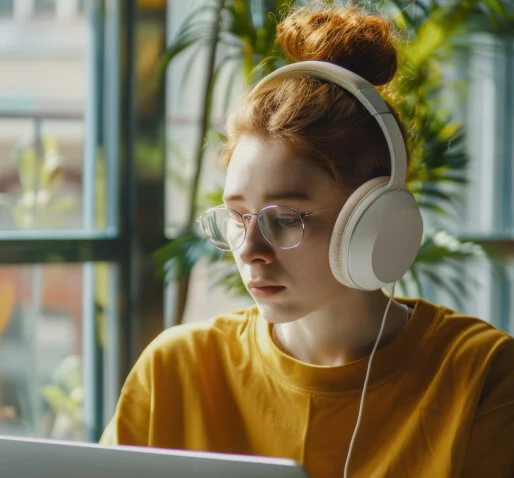 Дівчина записується на курси польської B1, B2 у Києві